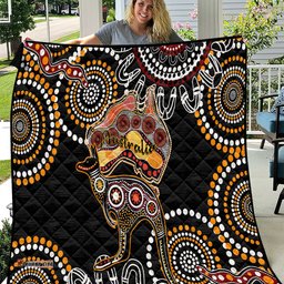 australia aboriginal quilt australian map with kangaroo indigenous art
