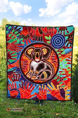 aboriginal premium quilt koala and hand art dot painting quilt
