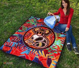 aboriginal premium quilt koala and hand art dot painting quilt
