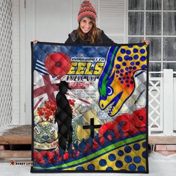 eels rugby australia anzac day lest we forget custom quilt remembrance eels with anzac poppy watercolour style