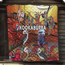 australia kookaburra dreaming aboriginal arty style premium quilt