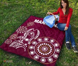 queensland premium quilt maroons simple indigenous