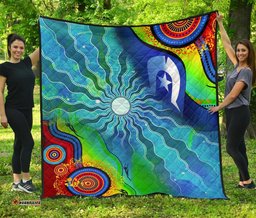 premium quilt torres strait islanders flag with aboriginal patterns quilt