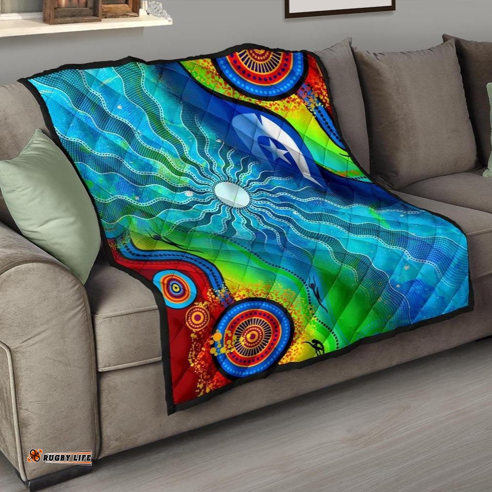 premium quilt torres strait islanders flag with aboriginal patterns quilt