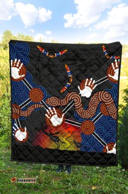 aboriginal premium quilt australian boomerang and snake indigenous art
