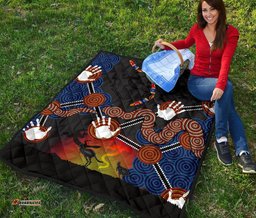 aboriginal premium quilt australian boomerang and snake indigenous art