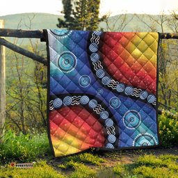 quilts aboriginal color dot painting