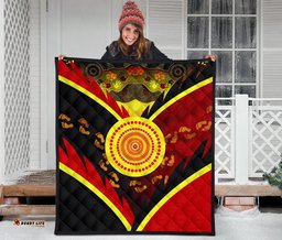 aboriginal premium quilt indigenous flag with footprint hand art