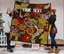 custom aboriginal premium quilt kangaroo and lizard dot painting art