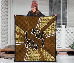 aboriginal premium quilt australia kangaroo brown dot painting