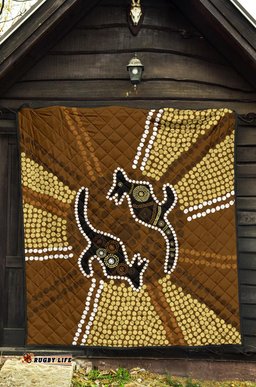 aboriginal premium quilt australia kangaroo brown dot painting