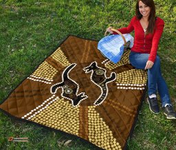 aboriginal premium quilt australia kangaroo brown dot painting