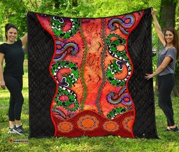aboriginal premium quilt aussie indigenous patterns orange
