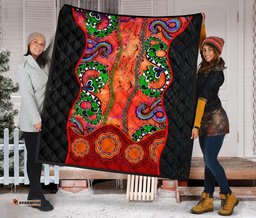 aboriginal premium quilt aussie indigenous patterns orange