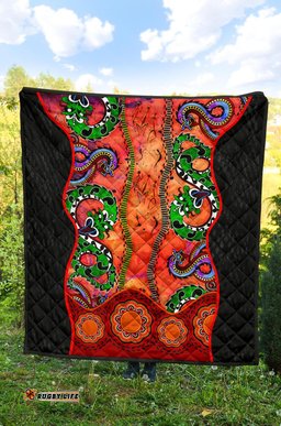 aboriginal premium quilt aussie indigenous patterns orange