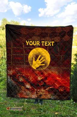 custom aboriginal premium quilt indigenous flag hand art