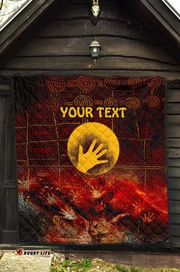 custom aboriginal premium quilt indigenous flag hand art