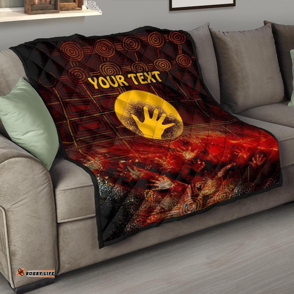 custom aboriginal premium quilt indigenous flag hand art