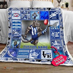 north melbourne football club quilt blanket afl quilt blanket mascot personalized