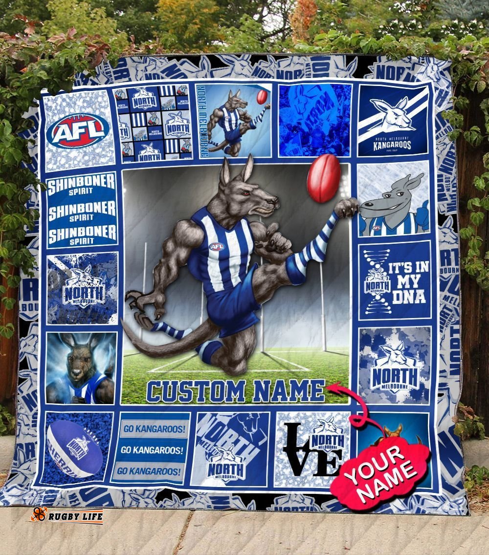 north melbourne football club quilt blanket afl quilt blanket mascot personalized