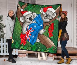 christmas premium quilt australia flag with koala ugly christmas