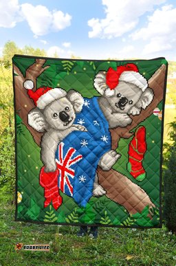 christmas premium quilt australia flag with koala ugly christmas