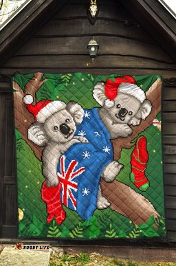 christmas premium quilt australia flag with koala ugly christmas