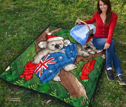 christmas premium quilt australia flag with koala ugly christmas
