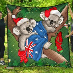 christmas premium quilt australia flag with koala ugly christmas