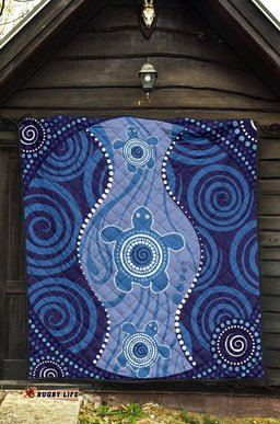 aboriginal premium quilt australian blue turtle aboriginal art