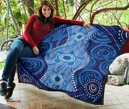 aboriginal premium quilt australian blue turtle aboriginal art