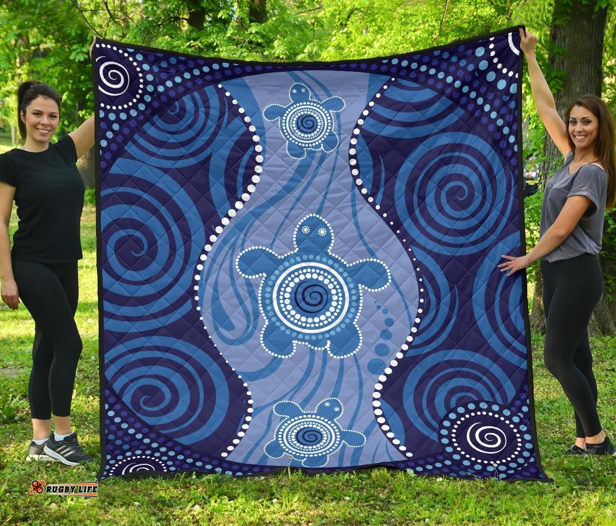 aboriginal premium quilt australian blue turtle aboriginal art