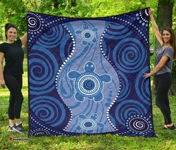 aboriginal premium quilt australian blue turtle aboriginal art