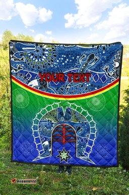 personalised premium quilt torres strait symbol with aboriginal patterns