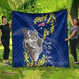australia day quilt proud to be an aussie koala with map golden wattle