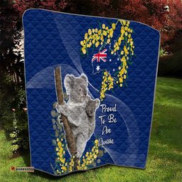 australia day quilt proud to be an aussie koala with map golden wattle