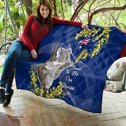 australia day quilt proud to be an aussie koala with map golden wattle