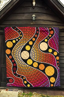 aboriginal premium quilt australia colorful circle dot painting art