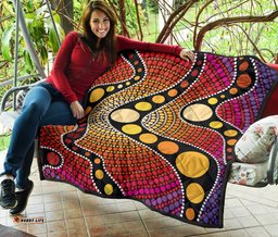 aboriginal premium quilt australia colorful circle dot painting art