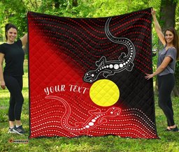 customaboriginal premium quilt two indigenous lizard