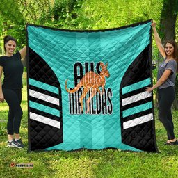 custom australia soccer quilt go matildas dynamic turquoise