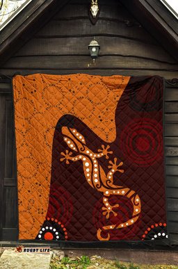 aboriginal premium quilt lizard in aboriginal dreaming