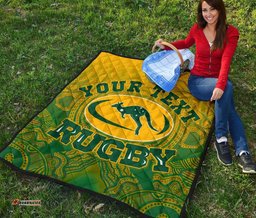 custom aboriginal premium quilt australia rugby and coat of arms