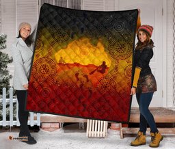 aboriginal premium quilt australian map with indigenous color