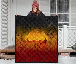 aboriginal premium quilt australian map with indigenous color