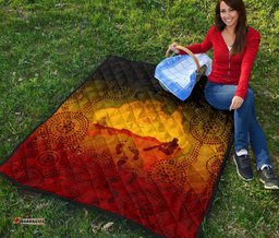 aboriginal premium quilt australian map with indigenous color