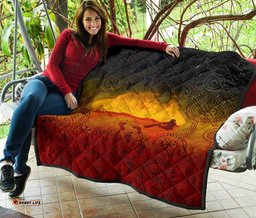 aboriginal premium quilt australian map with indigenous color