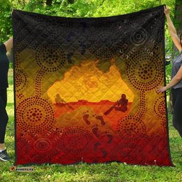 aboriginal premium quilt australian map with indigenous color