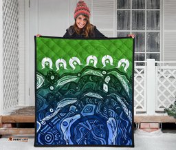 torres strait islands premium quilt blue
