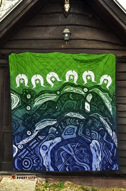 torres strait islands premium quilt blue